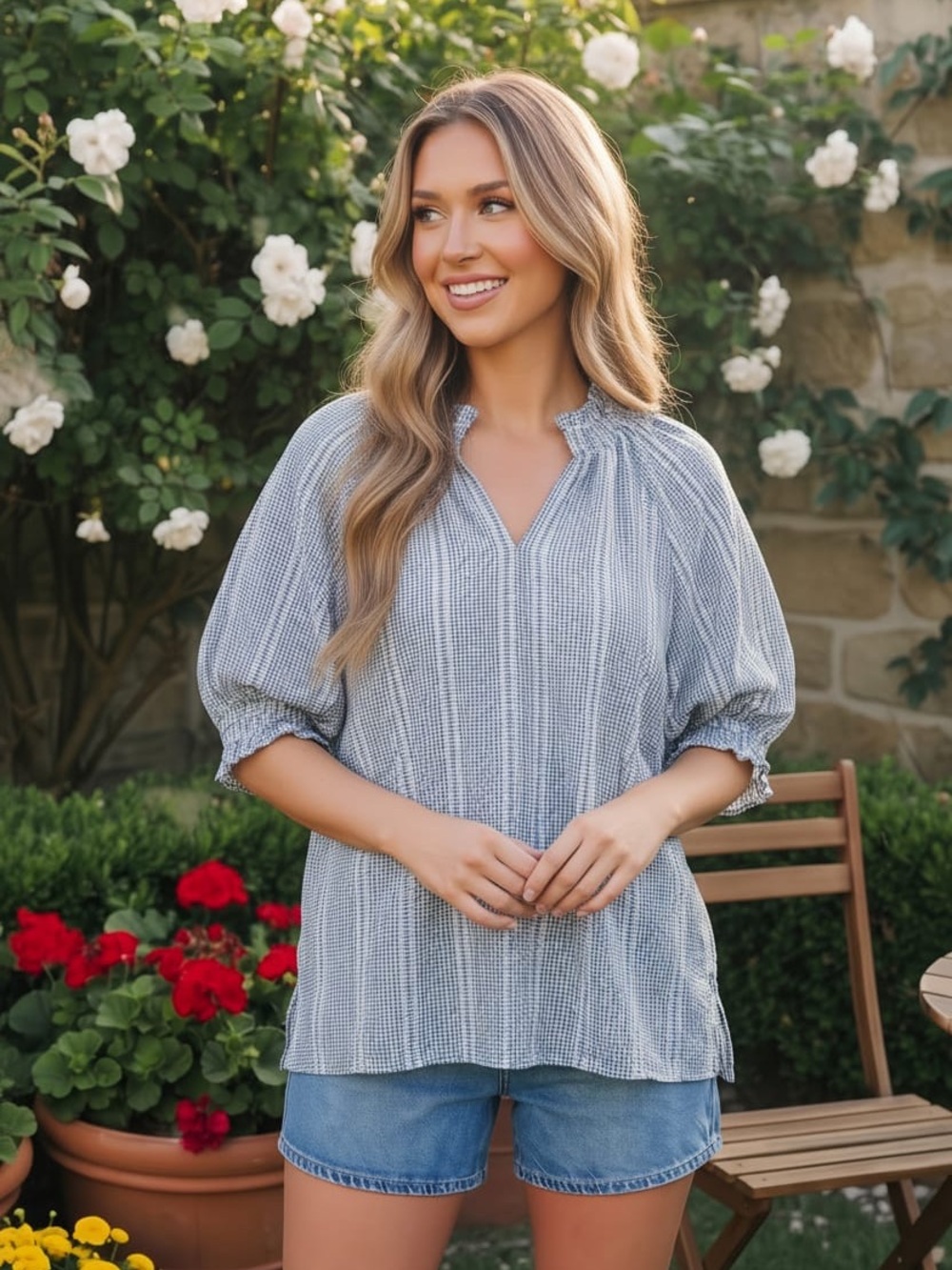 NWOT Jodifl Easy Does It Puff Sleeve Blouse